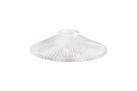 D0623  Gilda Flat 21.5cm Corrugated Patterned Glass Shade Clear